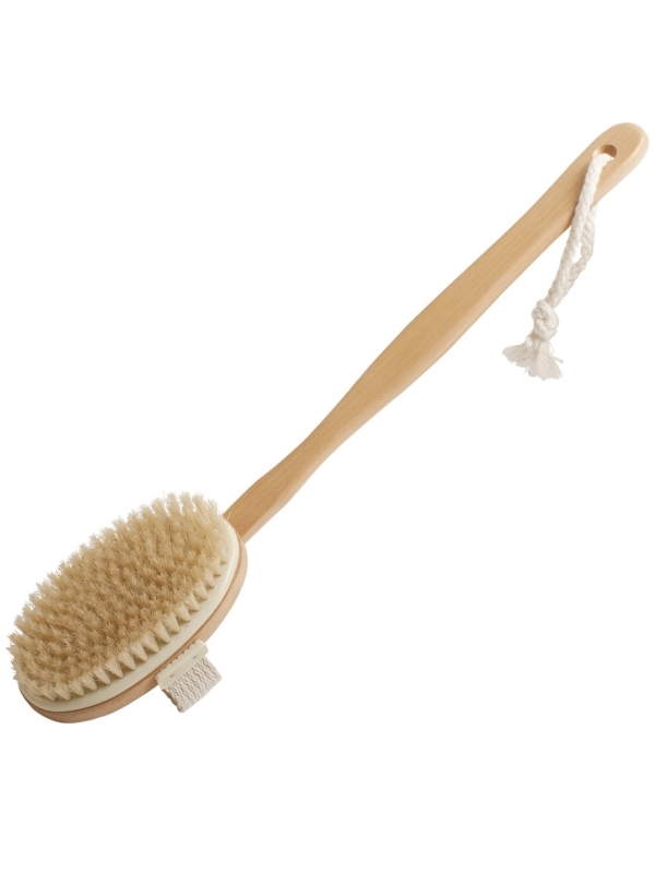 Body brush with handle, natural bristles, Eco and Wellness