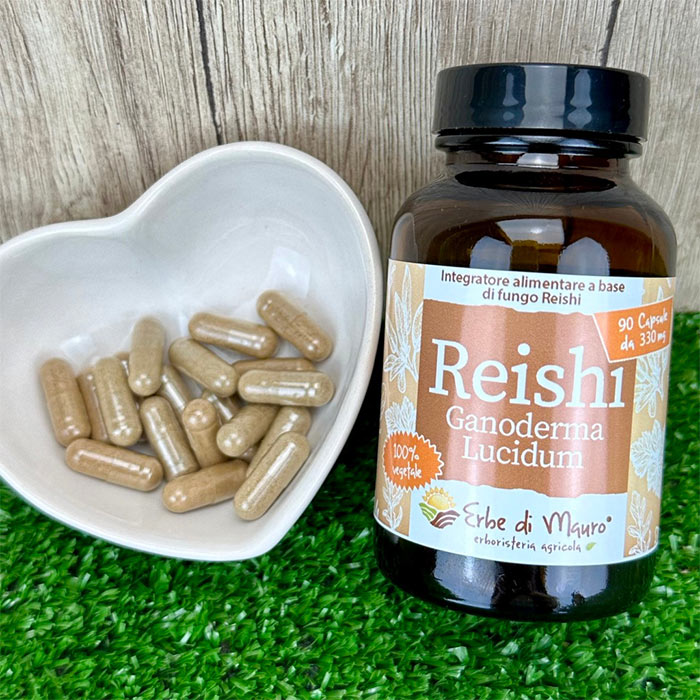 Reishi (Ganoderma lucidum) food supplement, in capsules